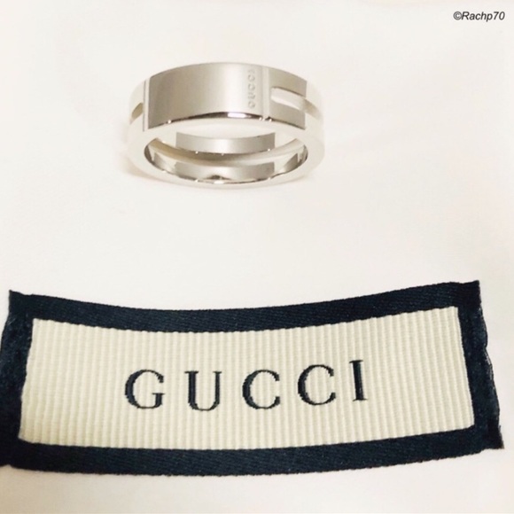 New Authentic GUCCI Trademark Ring w/ Cut Out Band - Picture 2 of 8